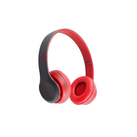 Bluetooth headphones Radio/MP3/TF/mic P47 Alien red