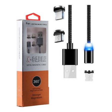 USB-Kabel 3in1 Micro-USB/Iphone/Typ C magnetisch