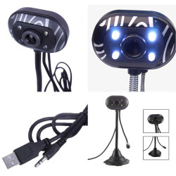 Web camera with flexible neck microphone