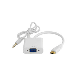 Kabel konwerter mini HDMI + audio na VGA + audio