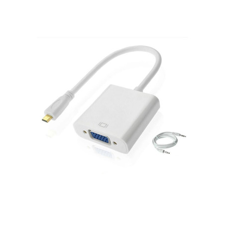 Kabel konwerter micro HDMI + audio na VGA + audio