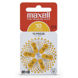 Set of 6 Maxell 10 hearing aid batteries