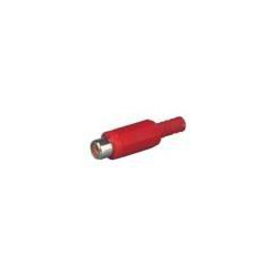 Red plastic female RCA plug