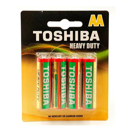 Satz mit 4 nicht-alkalischen Batterien R6 Toshiba Blister