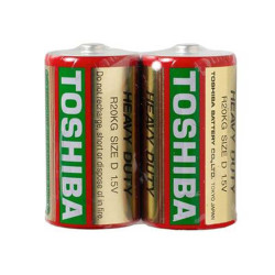 Set of 2 R20 non-alkaline Toshiba shrink batteries