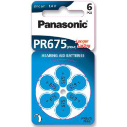Set of 6 hearing aid batteries Panasonic 675