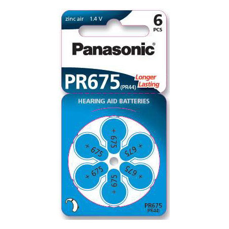 Set 6 baterii aparat auditiv Panasonic 675