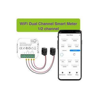 Contor monofazic 2 intrari smart WiFi 