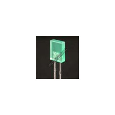 Led 2x5mm dreptunghiular verde