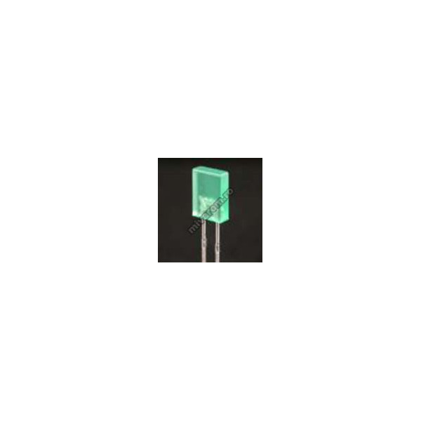 Led 2x5mm dreptunghiular verde