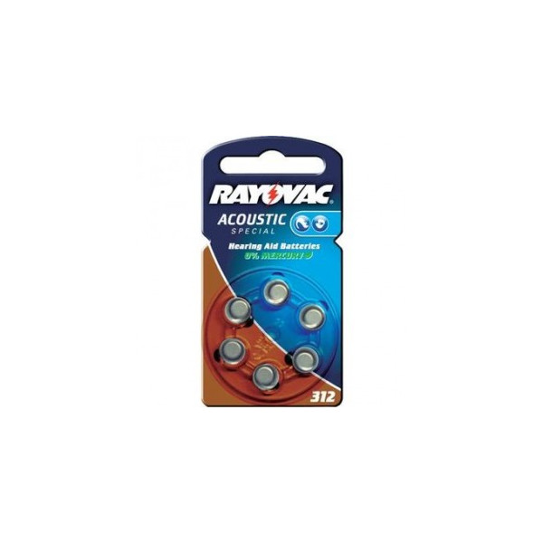 Set 6 baterii aparat auditiv Rayovac 312