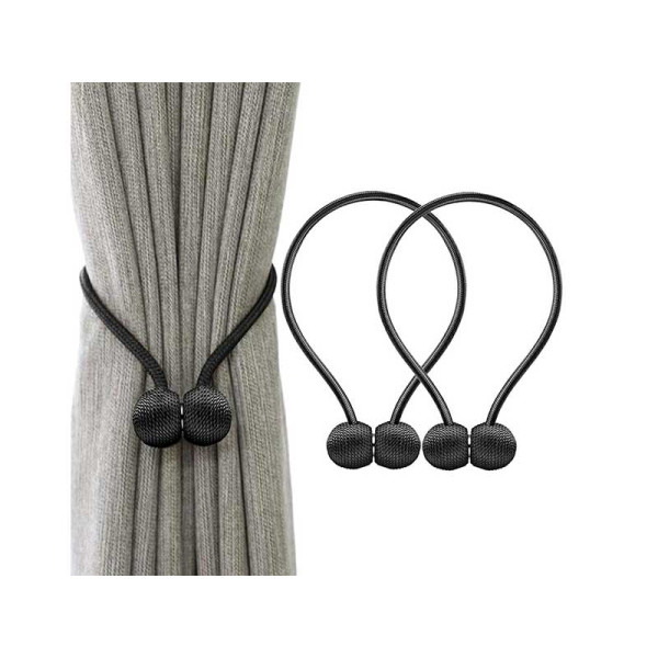 Clema neagra pentru draperie set 2buc