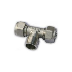 T-fitting for Pexal pipe 1/2 (nut+male thread+nut)