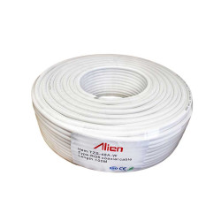 Kabel koncentryczny RG6 biały 48x0.12mm 1.02mm CCA 100m