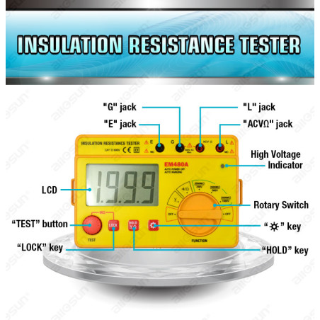 Insulation resistance tester EM480A All Sun