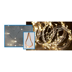 Lichterkette 50LED Mikro warmweiß 5m Batteriebetrieb