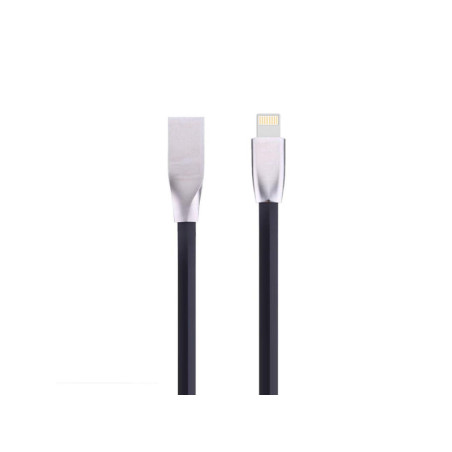 Iphone cable with connectors in black metal housing