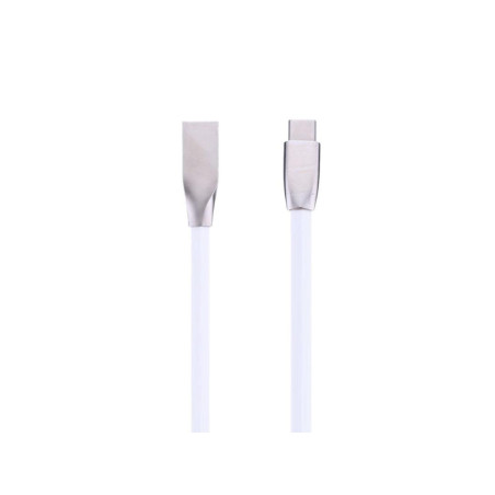 MicroUSB cable with connectors in white metal housing