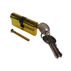 Yellow door cylinder 60mm with 5 keys