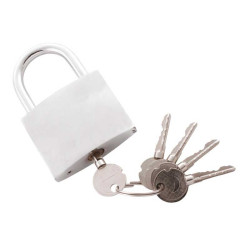 White padlock with small shackle (50MM)