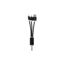 Kabel brelok 2w1 microUSB/iPhone czarny