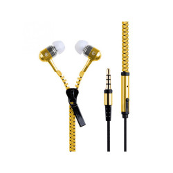 Zipper-style earphones yellow