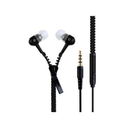 Zipper-style earphones black
