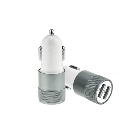 Incarcator auto 1A 2 USB-uri gri
