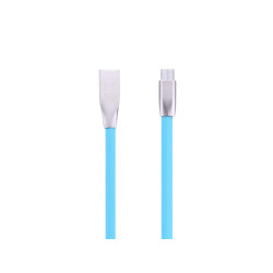 MicroUSB-Kabel mit Metallgehäuse-Steckern, blau