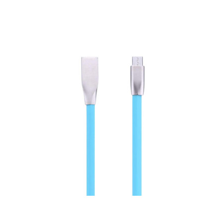 MicroUSB cable with metal housing blue