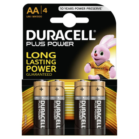 Set of 4 Duracell Plus Power batteries R6