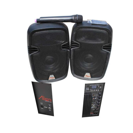 Set 2 ABS-Lautsprecher 8 Zoll 2108 USB/SD/FM/BT Alien