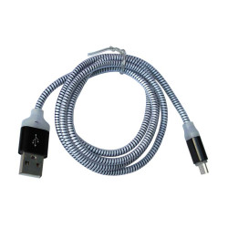 MicroUSB cable grey/black with LED