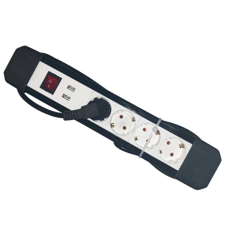 Extension cord 4-way 1.5m 3x1.5mm² with switch and USB HQ Alien