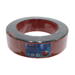 Speaker cable red/black 2x1mm reel 100m