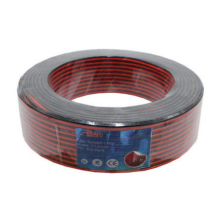 Speaker cable red/black 2x1mm reel 100m
