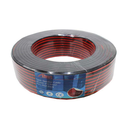 Speaker cable red/black 2x2.5mm reel 100m