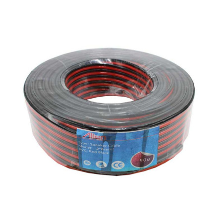 Speaker cable red/black 2x6mm reel 50m