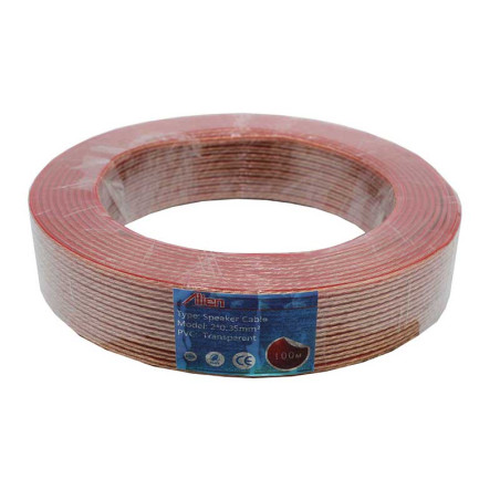 Lautsprecherkabel transparent 2x0,35mm Rolle 100m