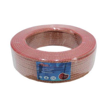 Przewód głośnikowy przezroczysty 2x1mm rolka 100m