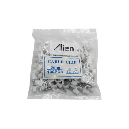 Zestaw klipsów kablowych 6mm UTP 100szt