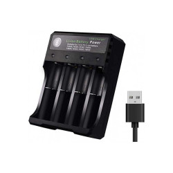 Ladegerät für 4 USB-Lithium-Akkus