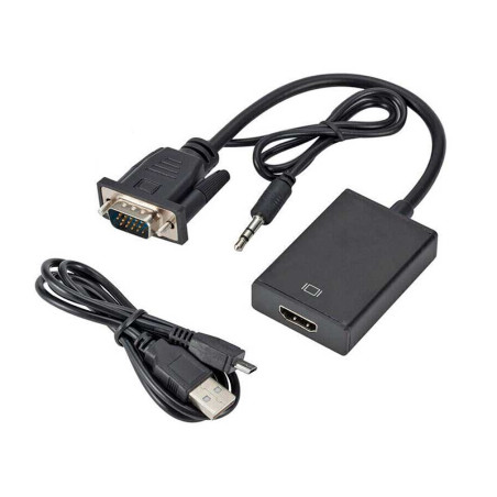 Przewód konwertera VGA+audio na HDMI+audio