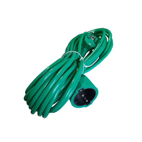 Extension cable 3x1.5mm with socket 20m Alien green