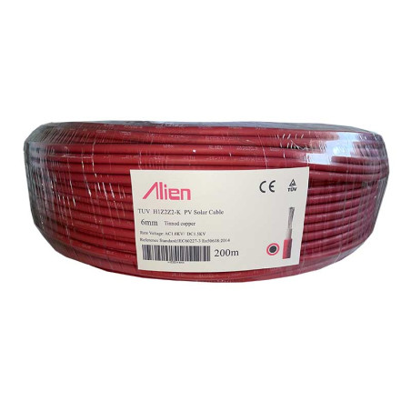 Solarkabel 6mm² Kupfer Rolle 200m rot
