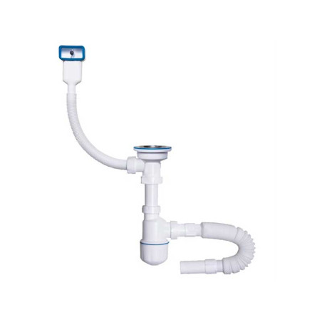 Spülbecken-Siphon mit Überlauf und Anschluss 3"1/2×32 mm