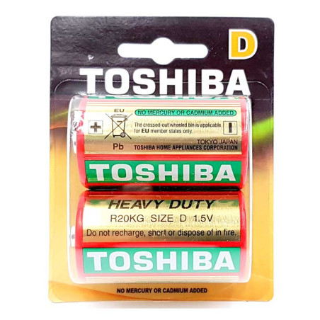 Set 2 nicht-alkalische Batterien R20 Toshiba