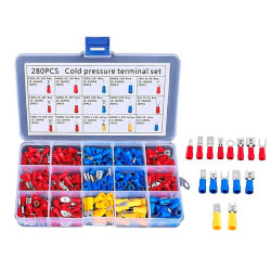 Set of 280 insulated terminals 15 types