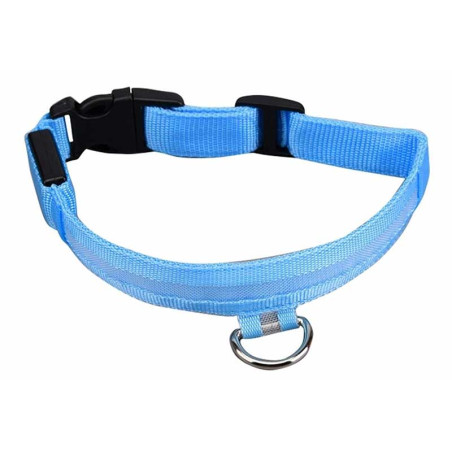 Hundehalsband LED blau 32–37 cm