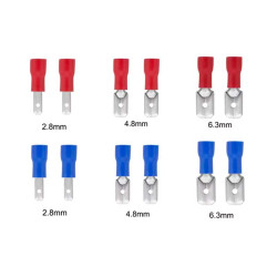 Male insulated connector blue 6.35mm set 100pcs